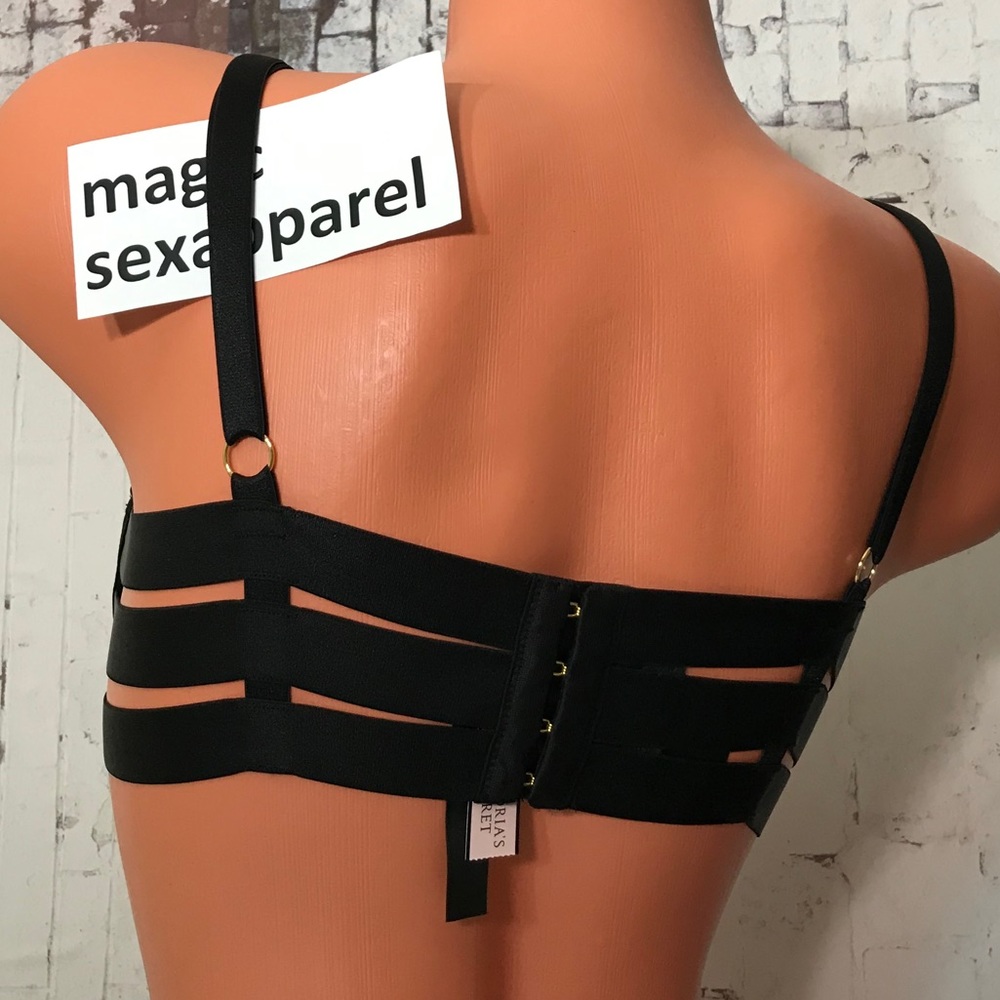 VS 32 34 36 38 LUXE LINGERIE STRAPPY CAGED BRA BANDED CUT OUT - Picture 2 of 2